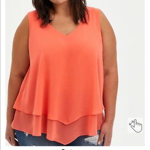 DOUBLE LAYER TANK - CHIFFON CORAL